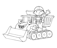 A coloring page of bob the builder